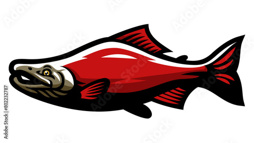 Sockeye Salmon Fish Mascot Illustration (ID: 802232787)