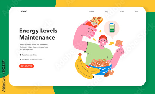 Healthy Snacking. Flat Vector Illustration