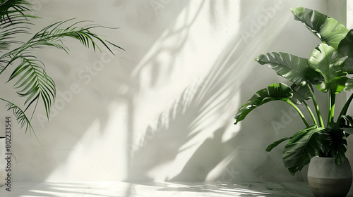 background with house plants and copy space