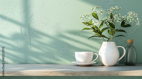 background with house plant and copy space