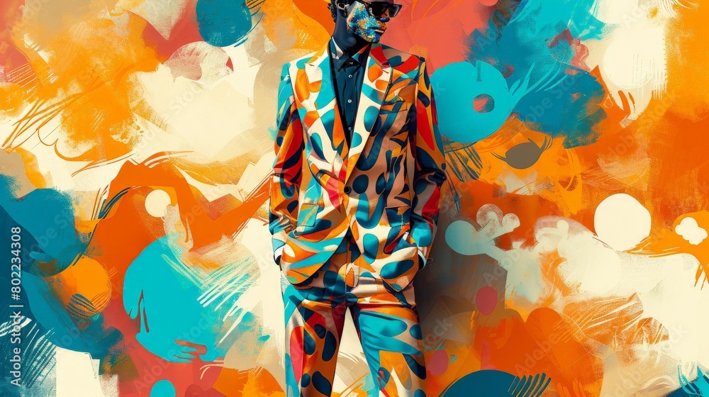 a groom in a bespoke patterned suit a groom in a bespoke patterned suit