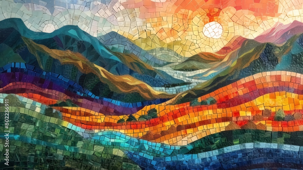 Chinese natural mosaic, rice fields, and stained glass illusion.
Chinese natural mosaic, rice fields, and stained glass illusion.