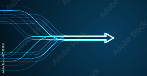 Abstract arrow direction. Technology background
