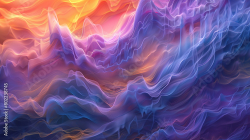 Delve into the enchanting world of fluidic motion, where vibrant colors coalesce into a stunning gradient wave.