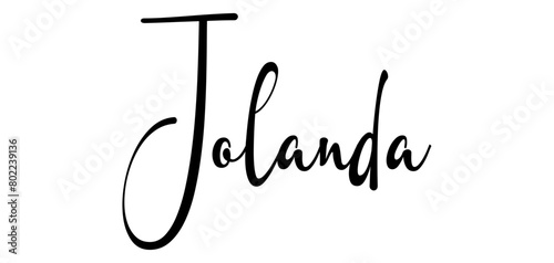 Jolanda - black color - name written - ideal for websites, presentations, greetings, banners, cards, t-shirt, sweatshirt, prints, cricut, silhouette, sublimation, tag