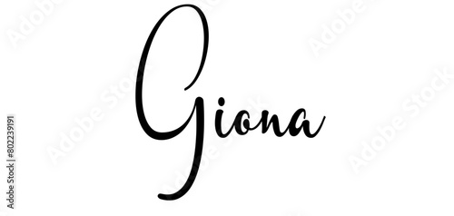 Giona - black color - name written - ideal for websites, presentations, greetings, banners, cards, t-shirt, sweatshirt, prints, cricut, silhouette, sublimation, tag