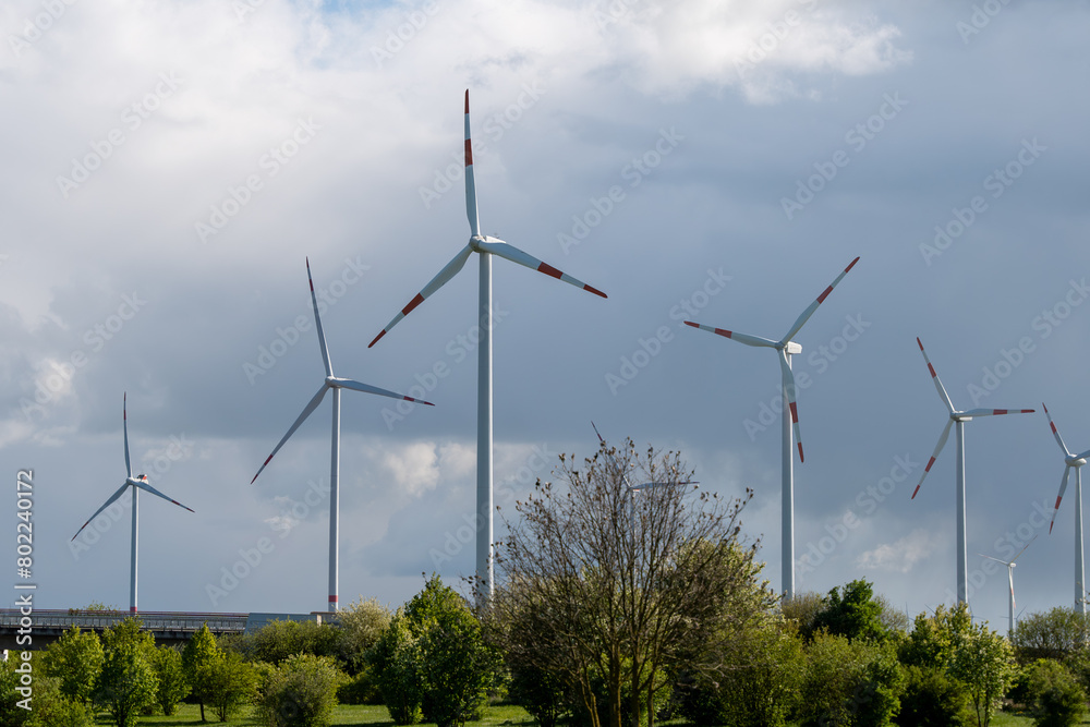 Wind power turbine. Ecological energy production. Wind power turbine. Ecological energy production.