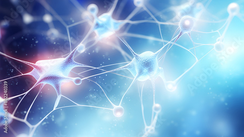 A microscopic view of a neural network neurons cells concept in the background 