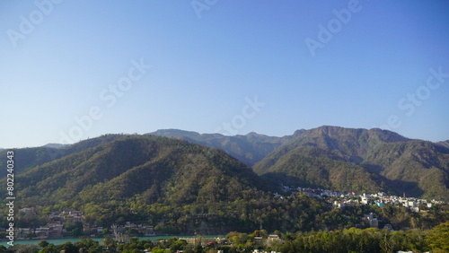 beautiful mountains landscape of rishikesh