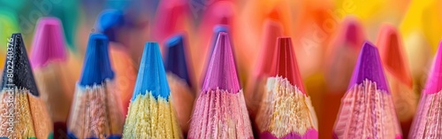 Wallpaper Mural Artistic Array of Sharpened Colorful Wooden Pencils Close-Up Torontodigital.ca