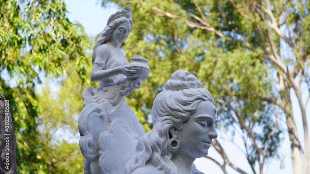 sculpture of god shiva with ganga