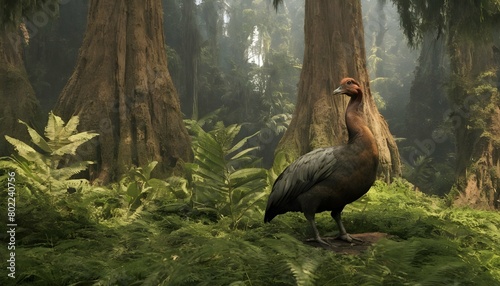 a dodo bird in a jungle of giant cypresses upscaled 4 photo