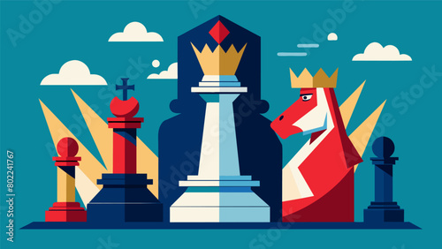 The exchange and sacrifice of pieces symbolize the sacrificing of moral principles and values for the sake of gaining power..