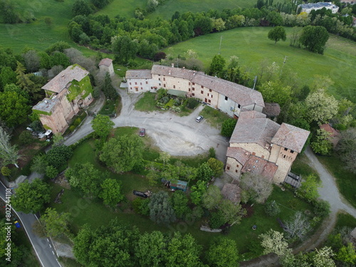 Il castello di Casalgrande, in provincia di Reggio Emilia, tra le verdi colline dell'Emilia Romagna, ai piedi dei monti Appennini  photo