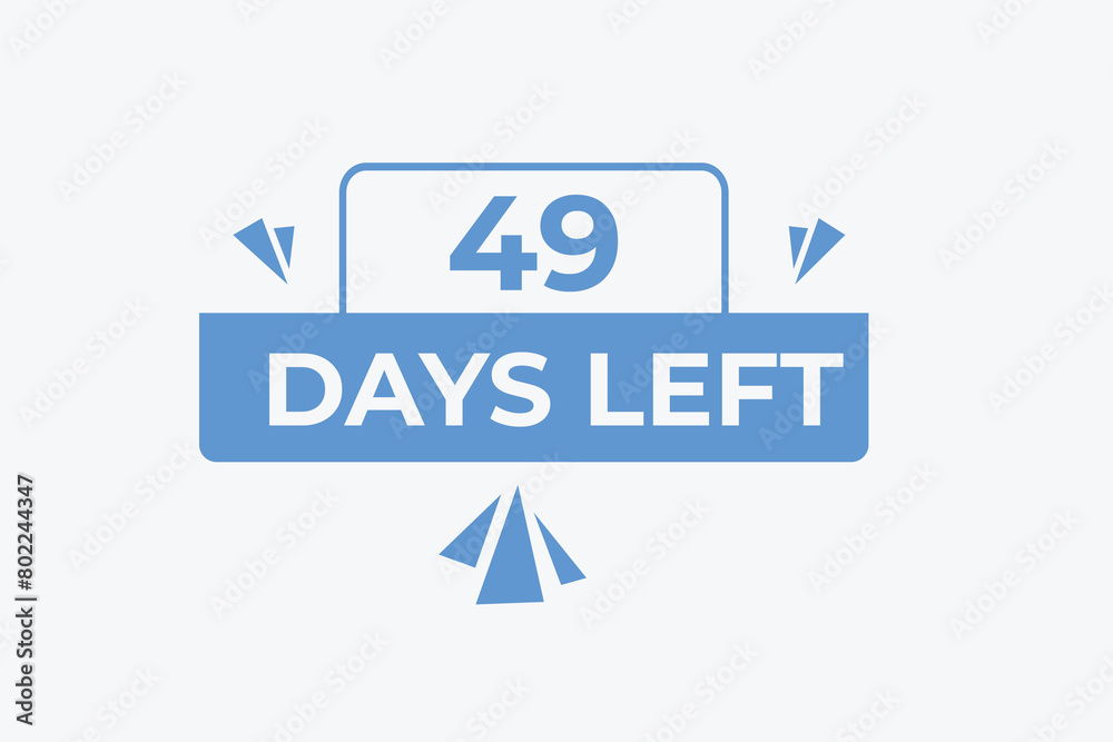 49 days to go countdown template. 49 day Countdown left days banner design. 49 Days left countdown timer
49 days to go countdown template. 49 day Countdown left days banner design. 49 Days left countdown timer