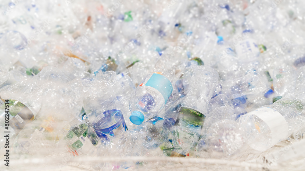 Photo of used plastic bottles being collected for reuse, concept of recycling, reuse. Photo of used plastic bottles being collected for reuse, concept of recycling, reuse.
