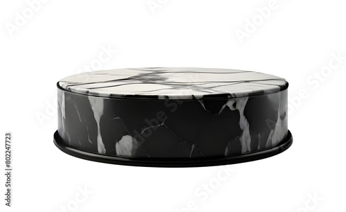 black marble odium for product advertisement isolated on transparent background, png photo