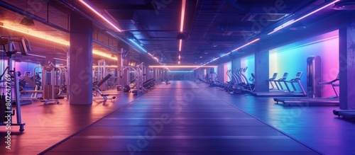 Vibrant D Rendered Gym Space Radiating Fitness photo