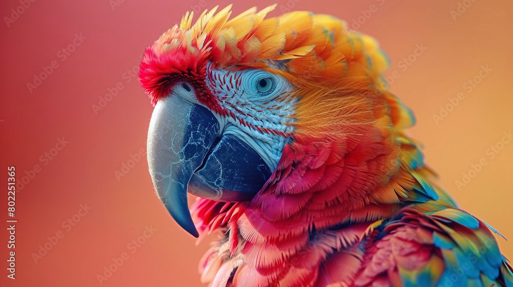 Naklejka premium A multi-colored parrot with blue, green, yellow, and red feathers