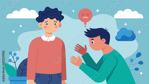 When a tic causes embarrassment or selfconsciousness for their friend with Tourette syndrome their friends offer reassurance and humor to help diffuse. Vector illustration