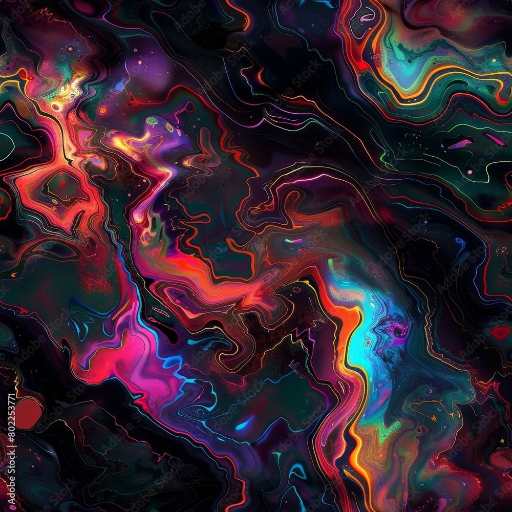 Abstract multicolored pattern in the style of liquid formations