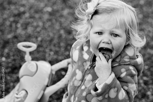 little girl playing