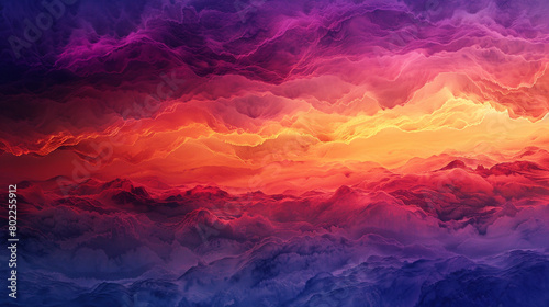 Behold the mesmerizing spectacle of a sunrise gradient scene teeming with life  as vibrant pigments meld into darker tones  crafting a dynamic backdrop for visual enhancement.