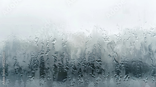 Rain droplets on a frosted grey gradient window background