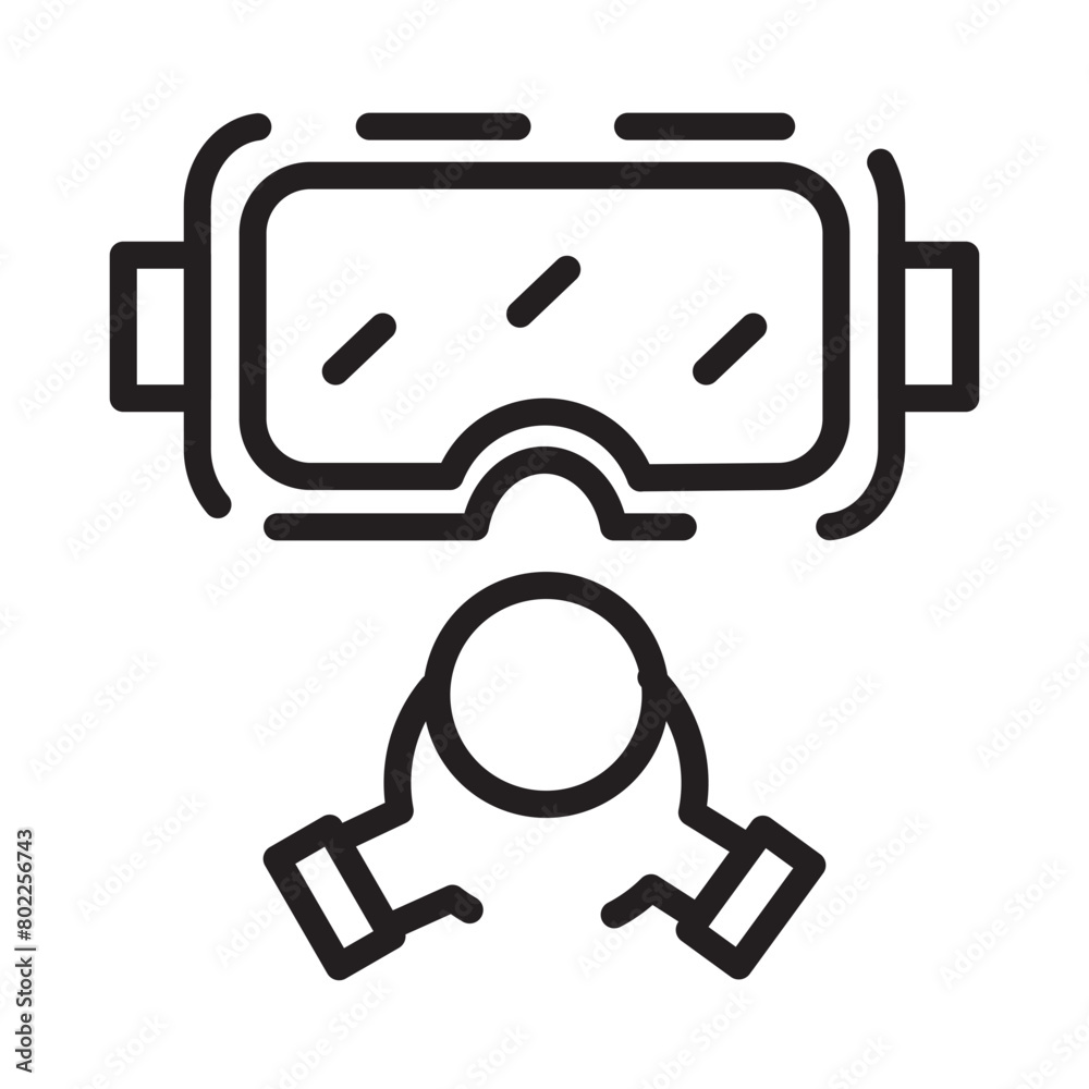 Diving Mask Water Line Icon Diving Mask Water Line Icon