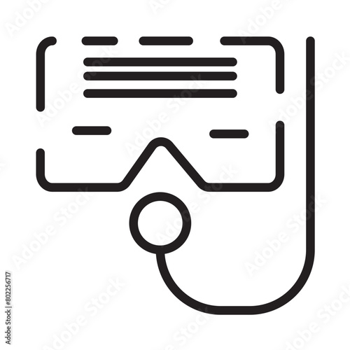 Diving Mask Snorkel Line Icon