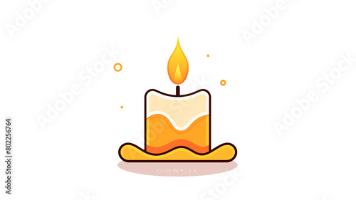 Hand drawn cartoon candle illustration material
 photo