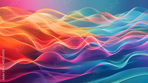 Wallpaper Mural Abstract horizontal background with colorful waves. Generative AI. Torontodigital.ca