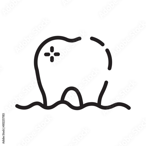 Care Dental Drop Line Icon