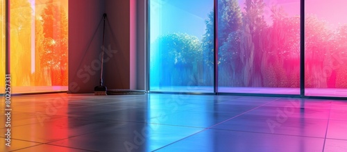 Cleaning Expertise Illuminated A Colorful D Rendered Window Cleaning photo