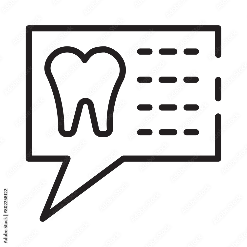 Alert Dental Message Line Icon Alert Dental Message Line Icon