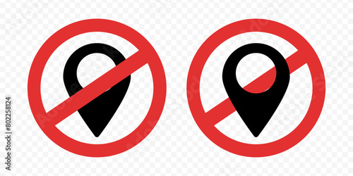 No GPS. Invalid location. Ban location. Prohibited pointer