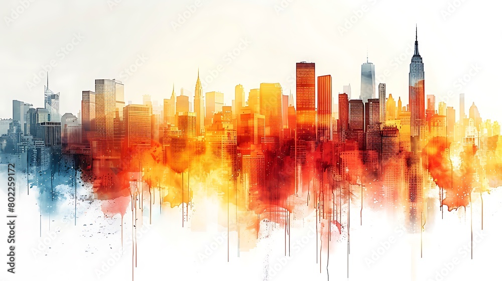 Dive into a modern interpretation of an urban landscape with an abstract cityscape design.