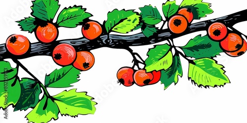 background picture with berries, a simple image of berry bushes, raspberries, strawberries and cherries © Nikita
