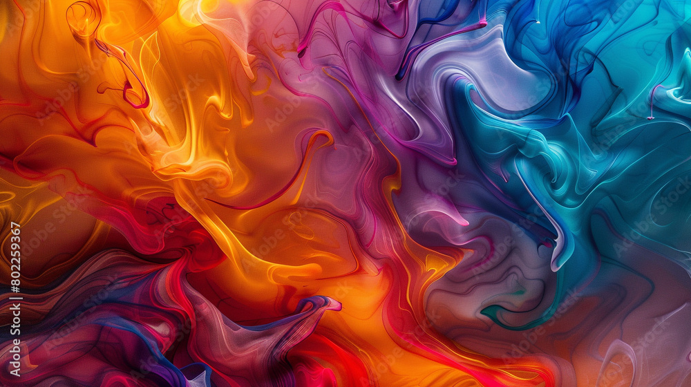 Behold the dynamic interplay of colors, swirling and merging into a vibrant gradient wave of endless allure.