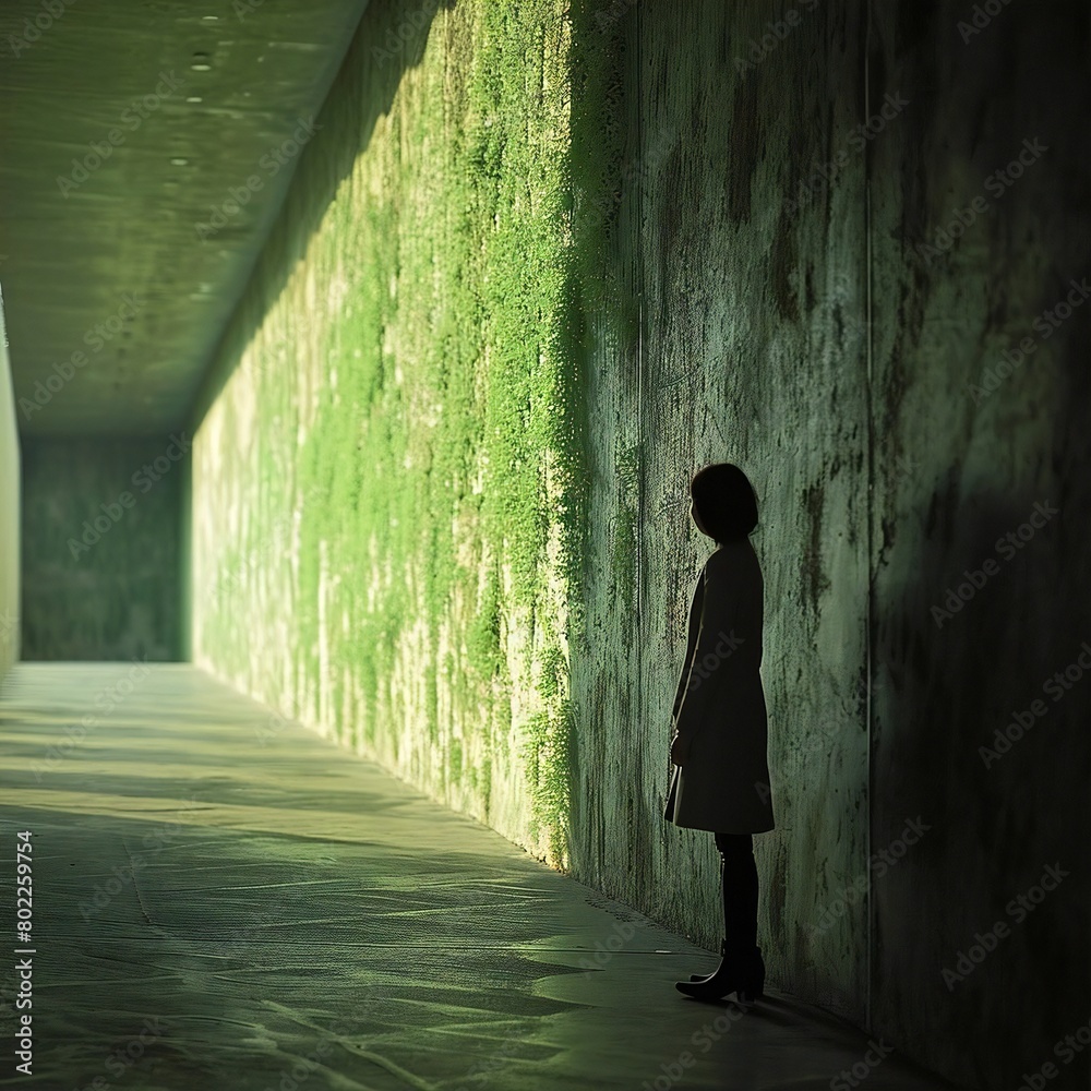 A Little Girl Standing In A Tunnel 