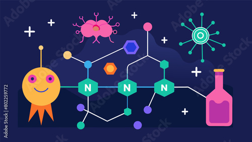 The illustration shows how ketamine molecules block the transmission of calcium ions through the NMDA receptor interrupting neural signaling..