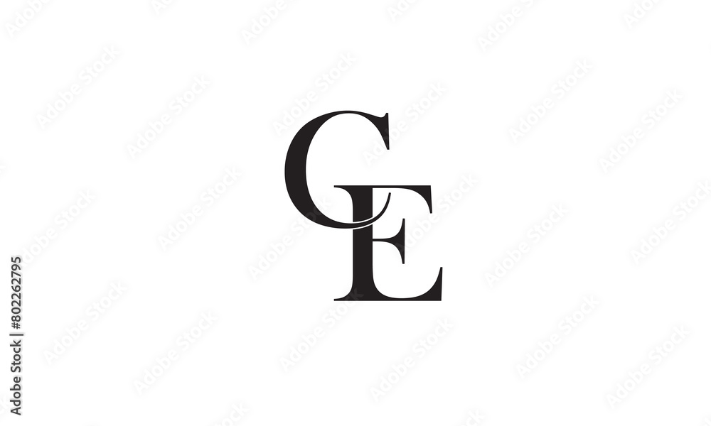 CE, EC, C, E Abstract Letters Logo Monogram CE, EC, C, E Abstract Letters Logo Monogram