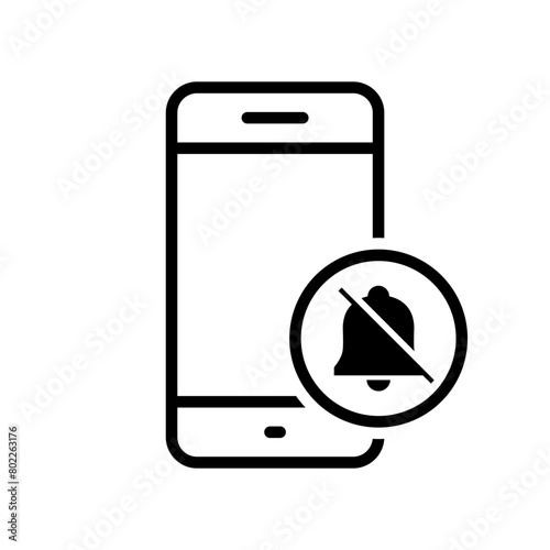 Silent mode phone icon. Sound off sign symbol