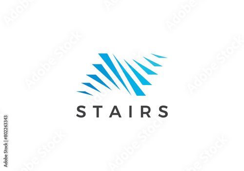 stairs with letter N logo vector icon design