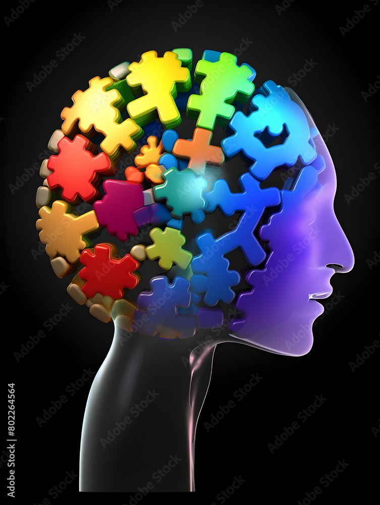 human head with puzzle pieces