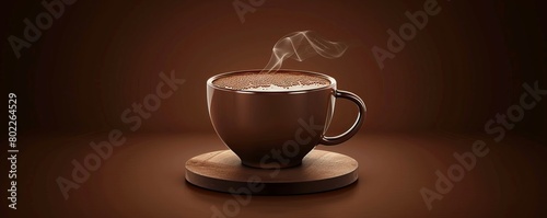Inviting Hot Cocoa with Gentle Steam Rising Against a Dark Backdrop