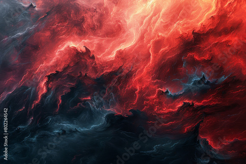 Fiery Red and Black Abstract Background Depicting Intense Flame Textures