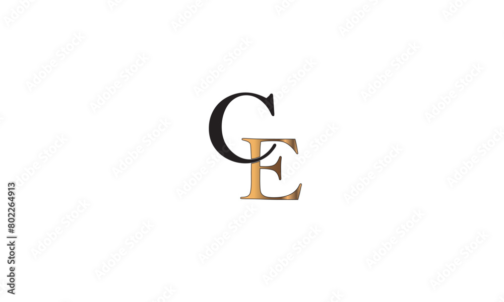 CE, EC, C, E Abstract Letters Logo Monogram CE, EC, C, E Abstract Letters Logo Monogram