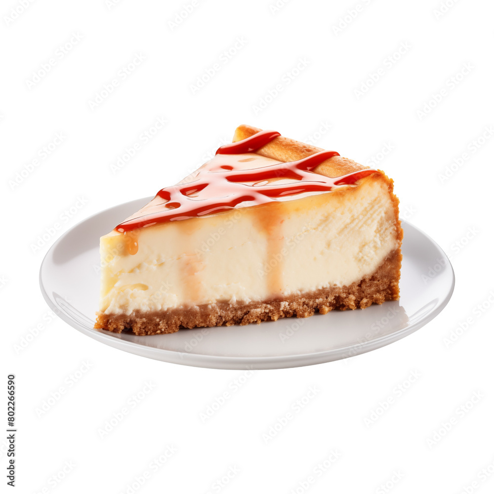 Piece of cheesecake isolated on transparent or white background, png Piece of cheesecake isolated on transparent or white background, png