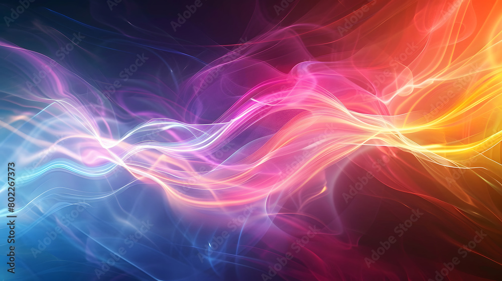 Energy Light Lines Flow Background. Generative AI.